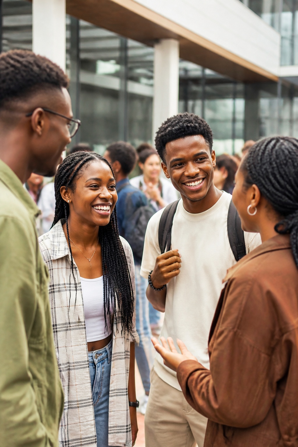 Students at a campus community gathering